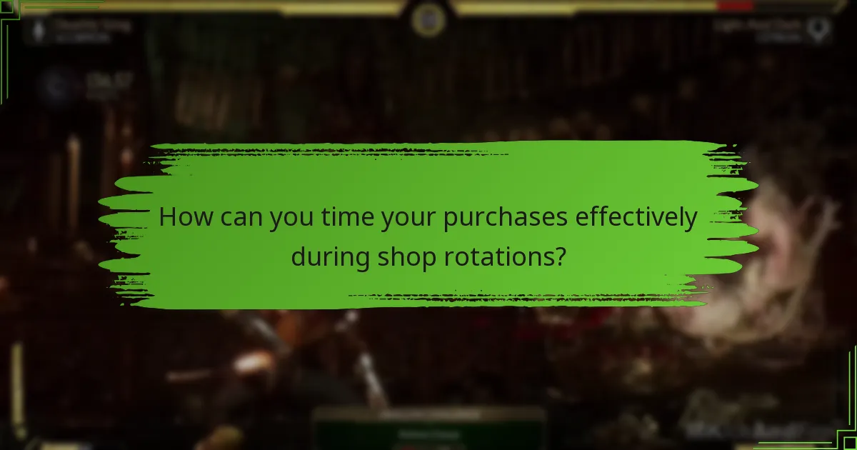How can you time your purchases effectively during shop rotations?