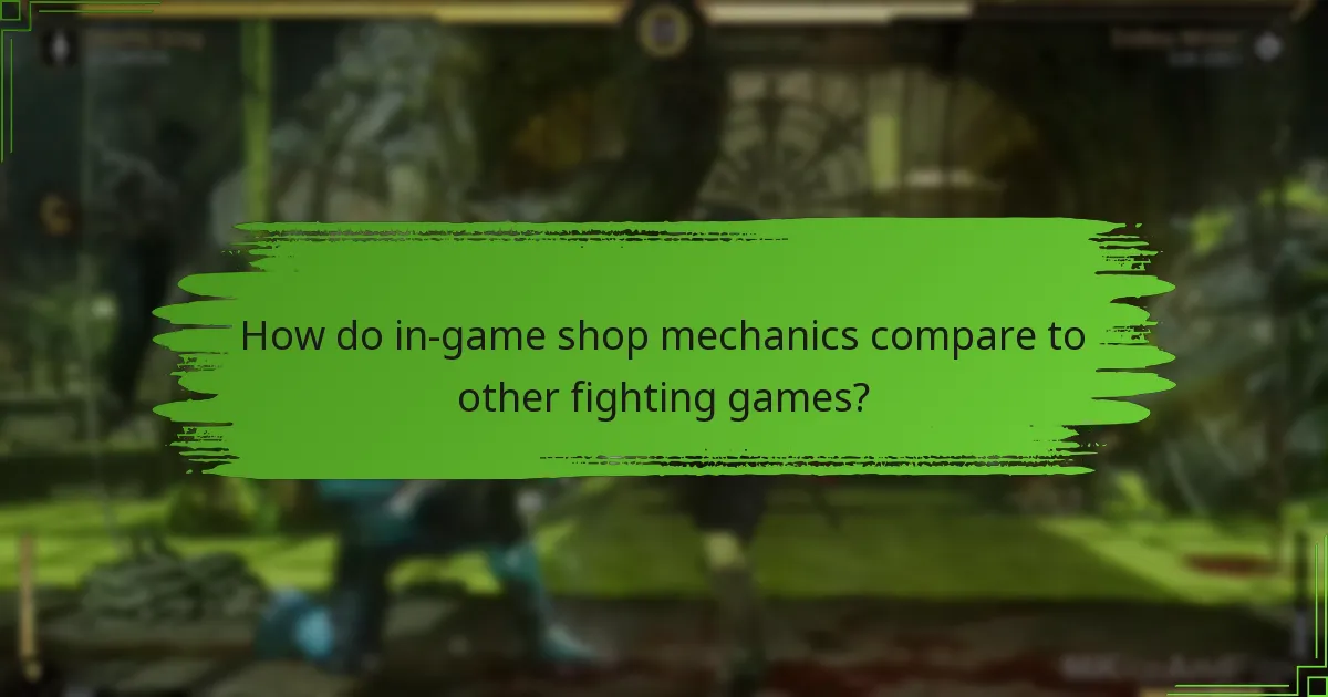 How do in-game shop mechanics compare to other fighting games?