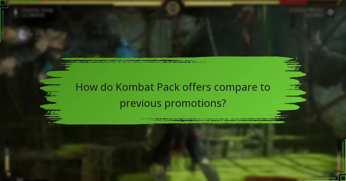 How do Kombat Pack offers compare to previous promotions?