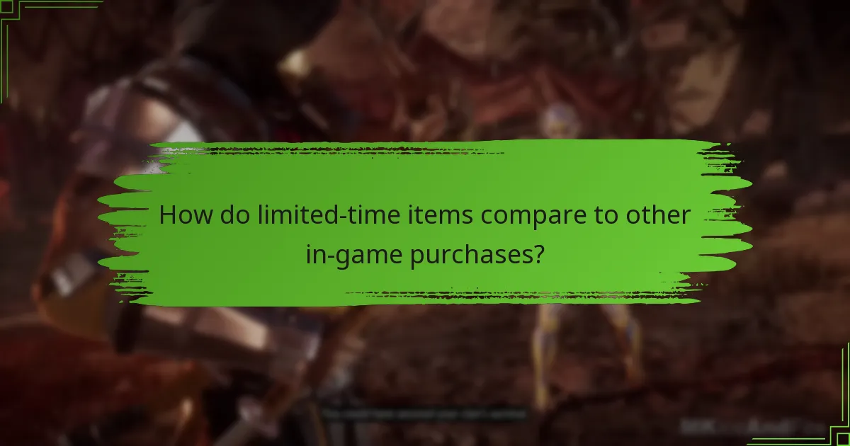 How do limited-time items compare to other in-game purchases?