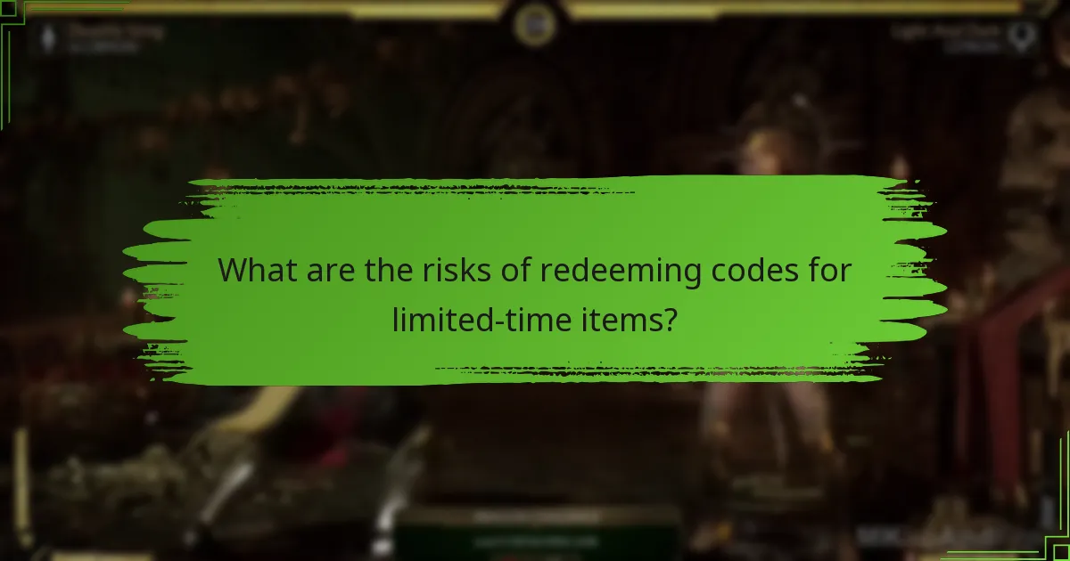 What are the risks of redeeming codes for limited-time items?
