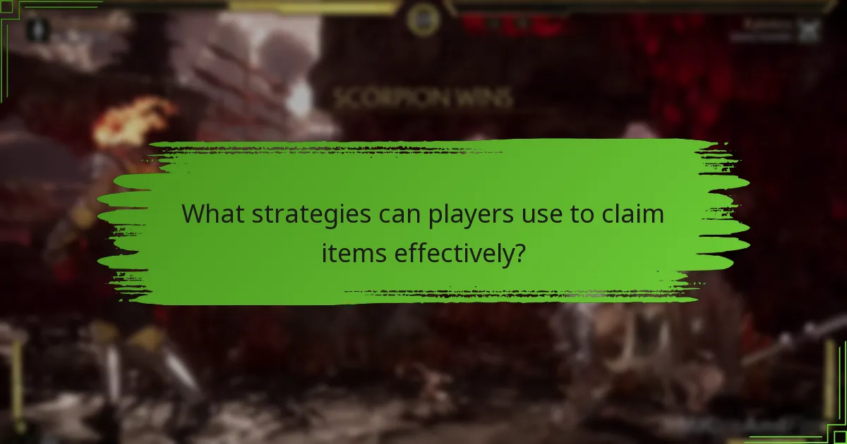 What strategies can players use to claim items effectively?
