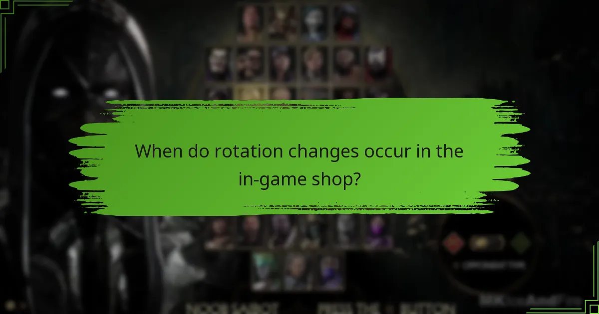 When do rotation changes occur in the in-game shop?