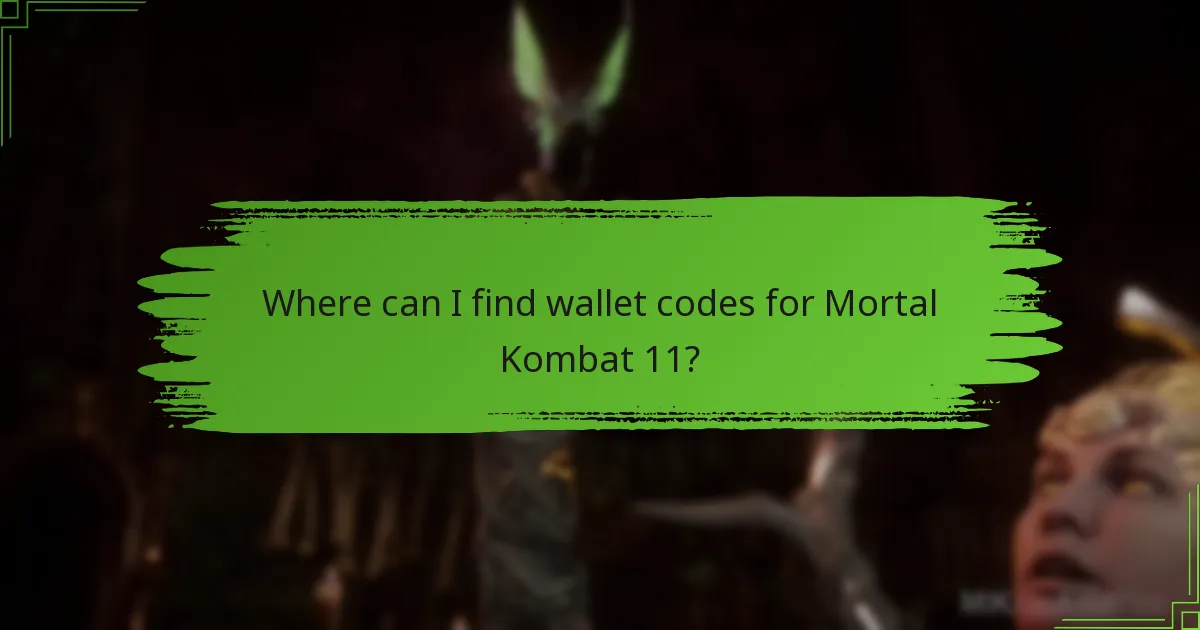 Where can I find wallet codes for Mortal Kombat 11?